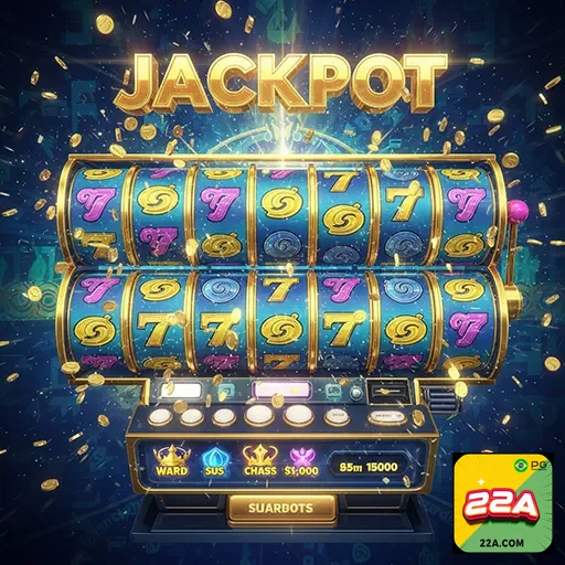Imagem de slots do cassino no site 22a, destacando jogos de azar online divertidos.